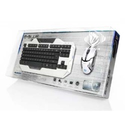 E-blue Auroza zestaw klawiatura przewodowa (USB) US, biała z optyczną mysz do gier, do gry