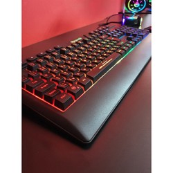 Marvo CM305 RGB zestaw klawiatura przewodowa (USB) CZ/SK, czarna + mysz i słuchawki dla graczy, do gry, membranowa rodzaj RGB po