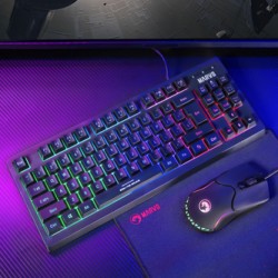 Marvo CM310 EN RGB zestaw klawiatura przewodowa (USB) US, czarna + mysz i podkładka dla graczy, do gry, membranowa rodzaj podświ