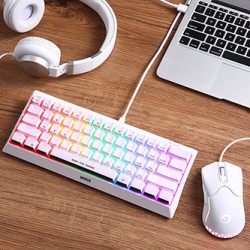 Marvo HECATE 61R klawiatura przewodowa (USB) US, biała mechaniczna