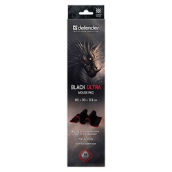 Podkładka pod mysz, Black Ultra, do gry, czarna, 80x30 cm, Defender