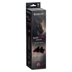 Podkładka pod mysz, Black Ultra, do gry, czarna, 80x30 cm, Defender