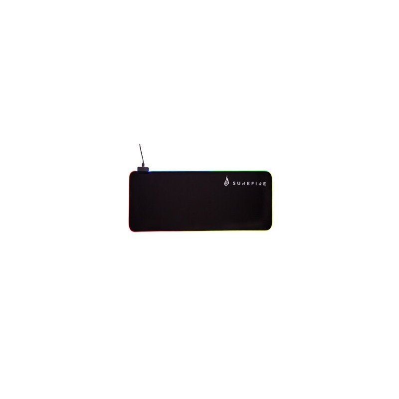Podkładka pod mysz, Silent Flight RGB, do gry, czarna, 680 x 280 x 3 mm, 3 mm, Surefire