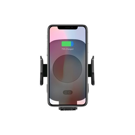 Uchwyt telefonu komórkowego do samochodu, z ładowarką indukcyjną, uchwyt automatyczny, czujnik ruchu, Qi, czarna