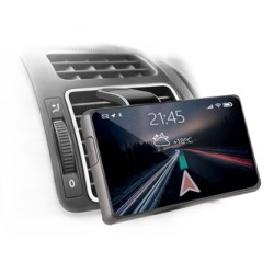 Magnetyczny uchwyt na telefon komórkowy CH-127 Defender do samochodu, ventGrip, czarno-srebrny, plastikowy, na kratkę wentylacyj
