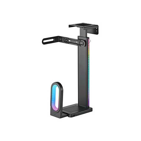 Ultradesk FLANK Uchwyt komputerowy pod blat biurka, RGB, czarna