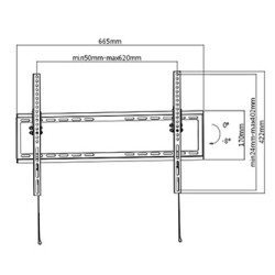Regulowany uchwyt KL22-64T, 37"-70", 35 kg max, 200x200 - 600x400 VESA, 20.5 mm, czarny