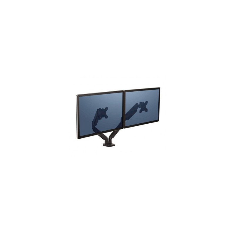 Regulowany uchwyt na 2 monitory, Platinum, czarny, 9 kg, mocowanie zacisk lub przelotka, 27", 75x75/100x100
