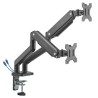 ULTRADESK BRANCH Double Regulowany uchwyt na 2 monitory, czarny, 20KG, mocowanie na zacisk, 17"-32", 75x75/100x100