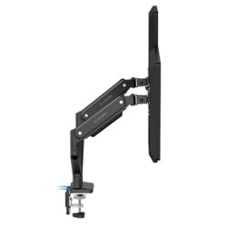ULTRADESK BRANCH Double Regulowany uchwyt na 2 monitory, czarny, 20KG, mocowanie na zacisk, 17"-32", 75x75/100x100