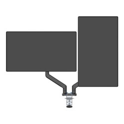 ULTRADESK BRANCH Double Regulowany uchwyt na 2 monitory, czarny, 20KG, mocowanie na zacisk, 17"-32", 75x75/100x100