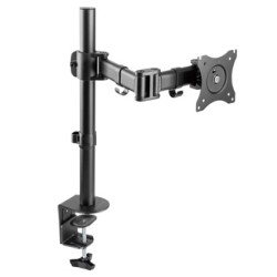 ULTRADESK SKELETON Single Regulowany uchwyt na monitor, czarny, 2-9KG, mocowanie na zacisk, 17"-30", 75x75/100x100