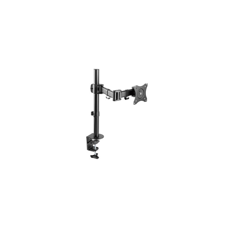 ULTRADESK SKELETON Single Regulowany uchwyt na monitor, czarny, 2-9KG, mocowanie na zacisk, 17"-30", 75x75/100x100
