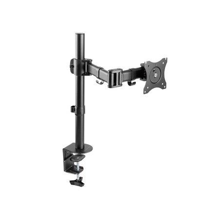 ULTRADESK SKELETON Single Regulowany uchwyt na monitor, czarny, 2-9KG, mocowanie na zacisk, 17"-30", 75x75/100x100