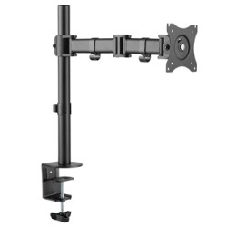 ULTRADESK SKELETON Single Regulowany uchwyt na monitor, czarny, 2-9KG, mocowanie na zacisk, 17"-30", 75x75/100x100