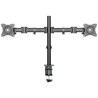 ULTRADESK SKELETON Double Regulowany uchwyt na 2 monitory, czarny, 16KG, mocowanie na zacisk, 17"-30", 75x75/100x100