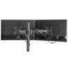 ULTRADESK SKELETON Double Regulowany uchwyt na 2 monitory, czarny, 16KG, mocowanie na zacisk, 17"-30", 75x75/100x100