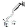 ULTRADESK OFFSHOOT Single Regulowany uchwyt na monitor, biały, 9KG, mocowanie na zacisk, 17"-32", 75x75/100x100