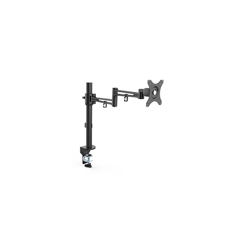 Regulowany uchwyt na monitor, czarny, 10KG, zacisk, 17"-30", obrotowy, 75x75/100x100