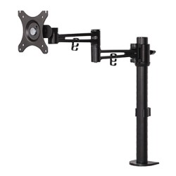Regulowany uchwyt na monitor, czarny, 10KG, zacisk, 17"-30", obrotowy, 75x75/100x100