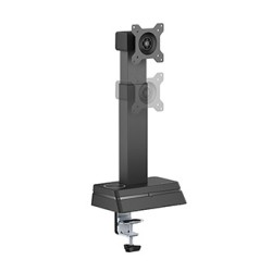Powerton ERGO LEVION Uchwyt monitora z automatycznie regulowaną wysokością, czarna, 10KG, zacisk, 17"-32", ładowarka indukcyjna