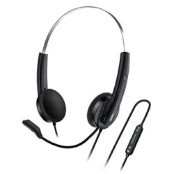 Genius HS-220U AI słuchawki z mikrofonem, przewodowa, czarna, 2.0, zamykane, USB - C