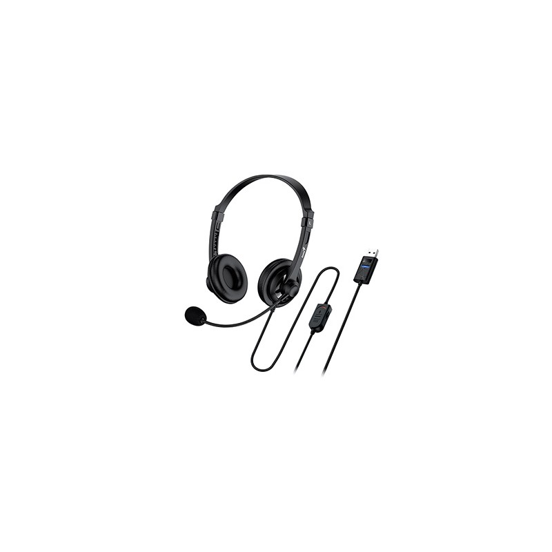Genius HS-230U słuchawki z mikrofonem, przewodowa, czarna, USB