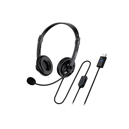 Genius HS-230U słuchawki z mikrofonem, przewodowa, czarna, USB
