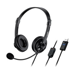 Genius HS-230U słuchawki z mikrofonem, przewodowa, czarna, USB