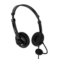 Genius HS-230U słuchawki z mikrofonem, przewodowa, czarna, USB