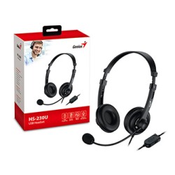Genius HS-230U słuchawki z mikrofonem, przewodowa, czarna, USB