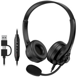 Genius HS-235U AI słuchawki z mikrofonem, przewodowa, czarna