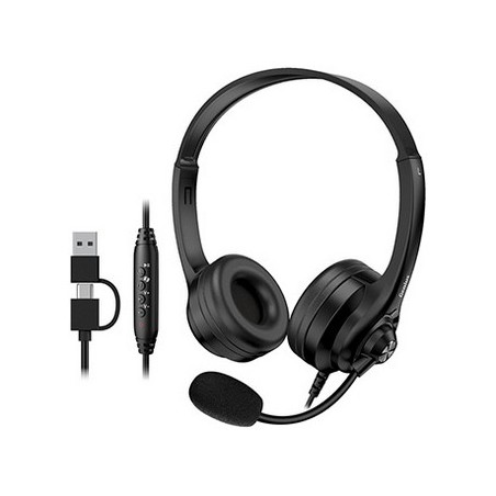 Genius HS-235U AI słuchawki z mikrofonem, przewodowa, czarna