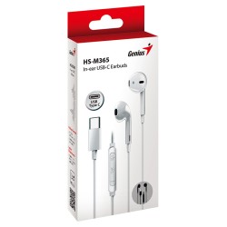 Genius HS-M365 słuchawki z mikrofonem, biała, 2.0, douszne, USB Type-C