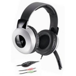 Genius HS-05A słuchawki z mikrofonem, przewodowa, czarno-srebrna, 2x 3.5 mm jack