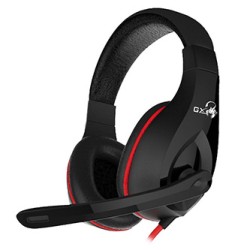 Genius HS-G560 GX LYCHAS Gaming Headset, słuchawki z mikrofonem, przewodowa, czarno/czerwony, 2x 3.5 mm jack