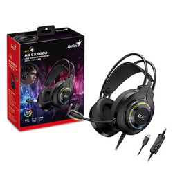 Genius GX GAMING HS-GX580U słuchawki z mikrofonem, czarna, słuchawki, 50 mm przetworniki typ USB