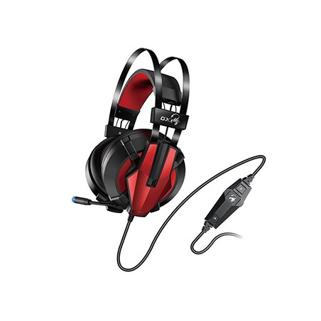 Genius HS-G710V Gaming Headset, słuchawki z mikrofonem, przewodowa, czarno/czerwony, USB