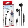 Genius HS-M366 słuchawki z mikrofonem, czarna, 360°obrotowy klips, USB Type-C