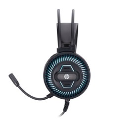 HP DHE-8001 słuchawki z mikrofonem, przewodowa, czarna, 2.0, podświetlona, 3.5 mm jack + USB