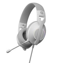 HP DHE-8003U słuchawki z mikrofonem, przewodowa, biała, 7.1 surround (virtual), podświetlona, USB