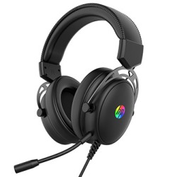 HP DHE-8005N słuchawki z mikrofonem, przewodowa, czarna, 2.0, podświetlona, 3.5 mm jack + USB