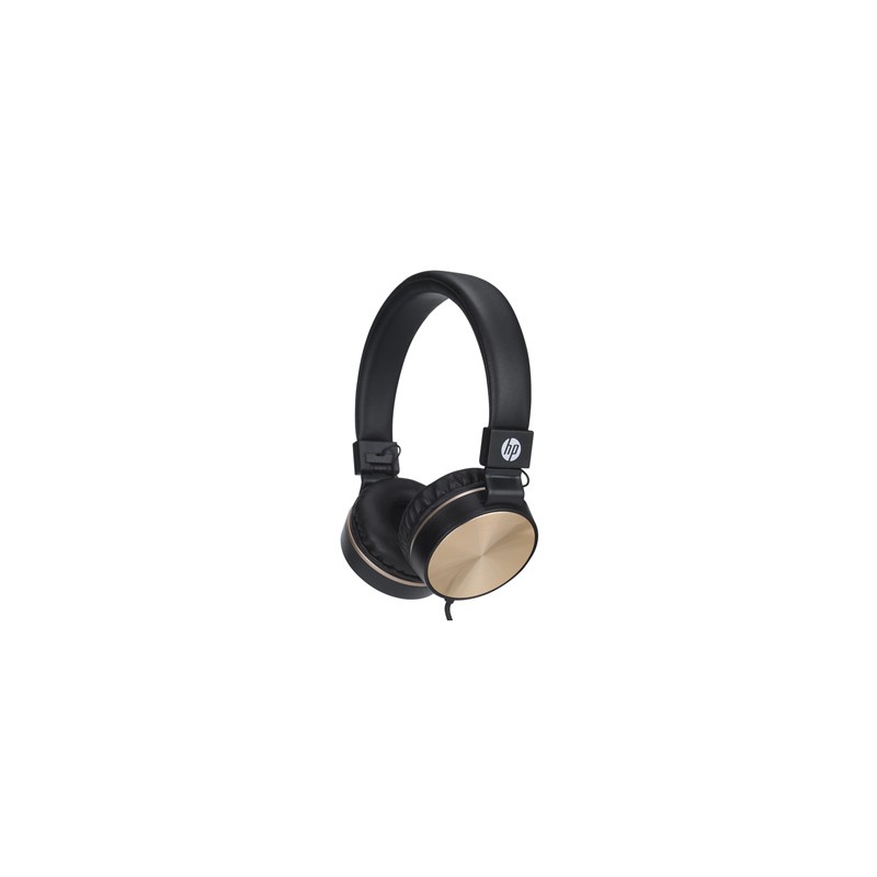 HP DHH-1206 Black słuchawki z mikrofonem, przewodowa, czarno-złota, klasyczna typ 3,5mm jack