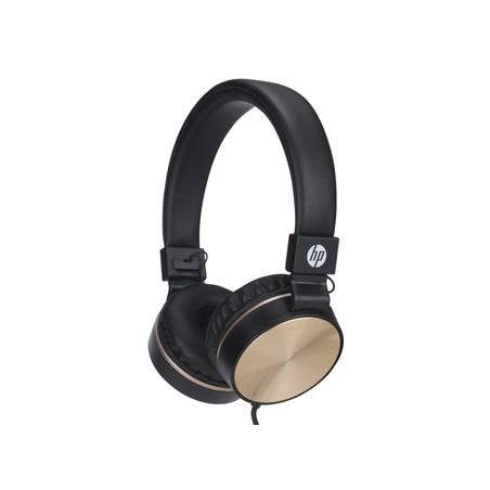 HP DHH-1206 Black słuchawki z mikrofonem, przewodowa, czarno-złota, klasyczna typ 3,5mm jack