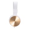 HP DHH-1206 White słuchawki z mikrofonem, przewodowa, biało-złota, klasyczna typ 3,5mm jack