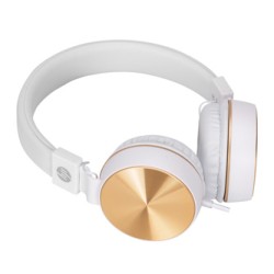 HP DHH-1206 White słuchawki z mikrofonem, przewodowa, biało-złota, klasyczna typ 3,5mm jack