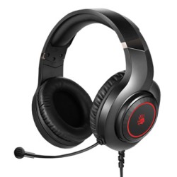 A4Tech Bloody G220 słuchawki z mikrofonem, przewodowa, czarna, słuchawki, podświetlane typ 3.5 mm jack + USB