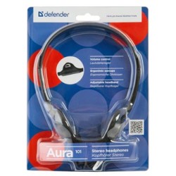 Defender Aura 101 słuchawki, przewodowa, czarna, otwarta, 3.5 mm jack