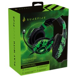 Surefire Skirmish słuchawki z mikrofonem, przewodowa, zielona, 2.0 (Stereo), 2x 3.5 mm jack + USB
