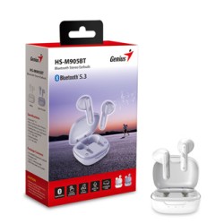 Genius HS-M905BT mikrofon, bezprzewodowa, biała, 2.0, etui z ładowarką, sport typ USB-C